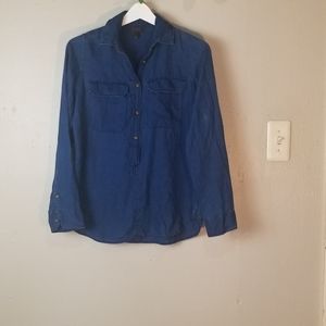 J Crew dark wash cotton long sleeves top s…